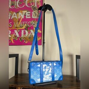 Authentic Louis Vuitton Trunk Blue Monogram Cloud Crossbody
